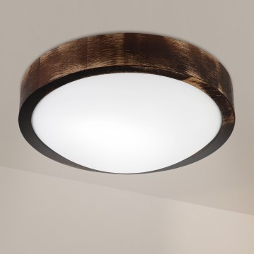 Brilagi - Плафон CARVALHO SLIM SMOKEY 1xE27/60W/230V, дъб, диаметър 27,5 cm