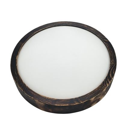 Brilagi - Плафон CARVALHO SLIM SMOKEY 1xE27/60W/230V, дъб, диаметър 27,5 cm