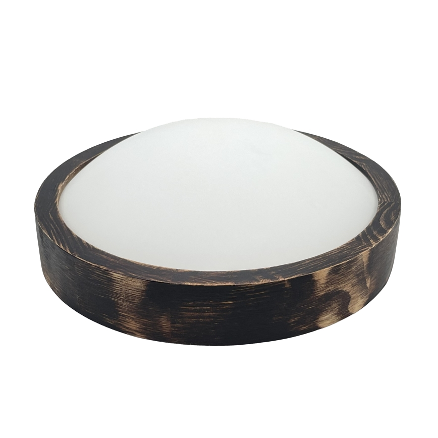 Brilagi - Плафон CARVALHO SLIM SMOKEY 1xE27/60W/230V, дъб, диаметър 27,5 cm