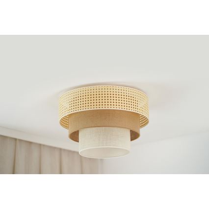 Brilagi - Плафон CEDAR LUNETA 1xE27/15W/230V Ø 45 см бежов/кафяв/кремав