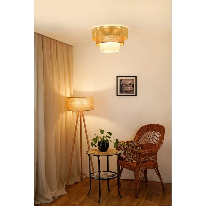 Brilagi - Плафон CEDAR LUNETA 1xE27/15W/230V Ø 45 см бежов/кафяв/кремав