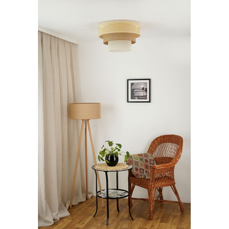 Brilagi - Плафон CEDAR LUNETA 1xE27/15W/230V Ø 45 см бежов/кафяв/кремав