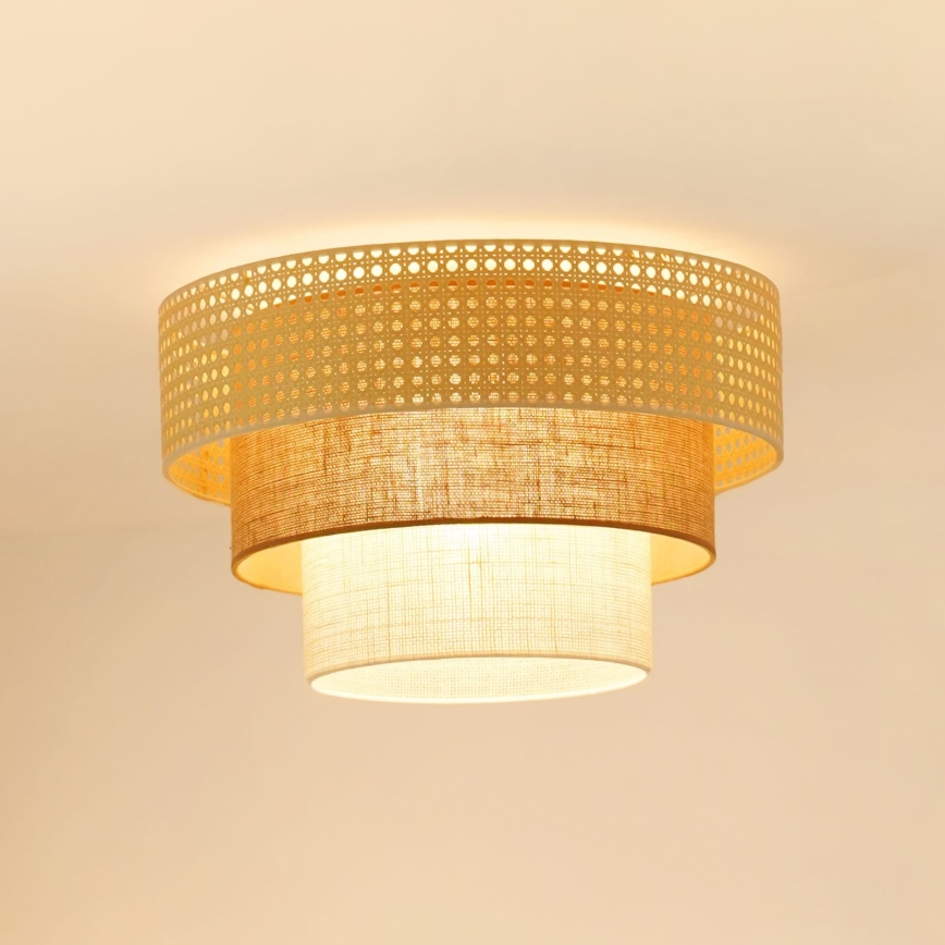 Brilagi - Плафон CEDAR LUNETA 1xE27/15W/230V Ø 45 см бежов/кафяв/кремав