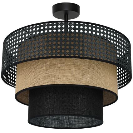 Brilagi - Плафон DAKOTA LUNETA 1xE27/15W/230V Ø 45 см черен/ратан