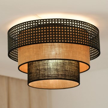 Brilagi - Плафон DAKOTA LUNETA 1xE27/15W/230V Ø 45 см черен/бежов