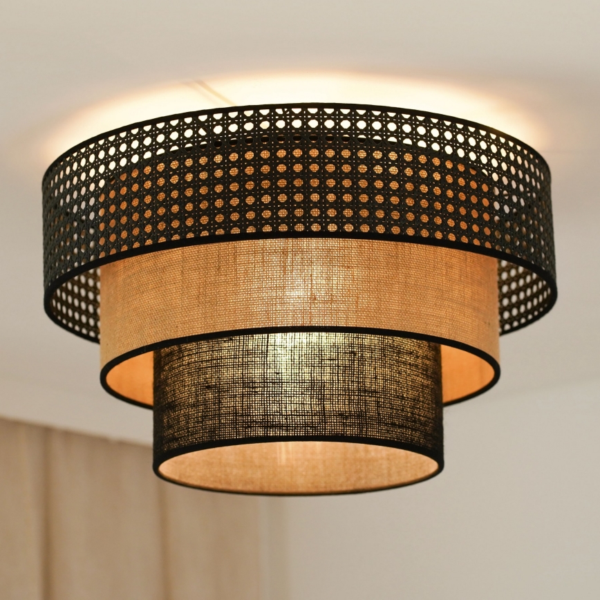Brilagi - Плафон DAKOTA LUNETA 1xE27/15W/230V Ø 45 см черен/бежов