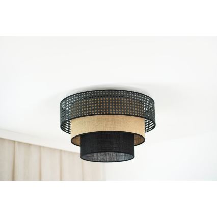Brilagi - Плафон DAKOTA LUNETA 1xE27/15W/230V Ø 45 см черен/бежов