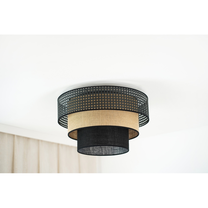 Brilagi - Плафон DAKOTA LUNETA 1xE27/15W/230V Ø 45 см черен/бежов