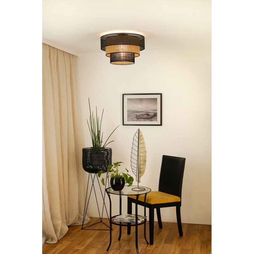 Brilagi - Плафон DAKOTA LUNETA 1xE27/15W/230V Ø 45 см черен/бежов
