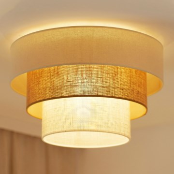 Brilagi-Плафон DENVER LUNETA 1xE27/15W/230V Ø 45 бежов/кафяв/кремав