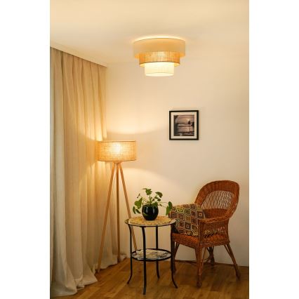Brilagi-Плафон DENVER LUNETA 1xE27/15W/230V Ø 45 бежов/кафяв/кремав
