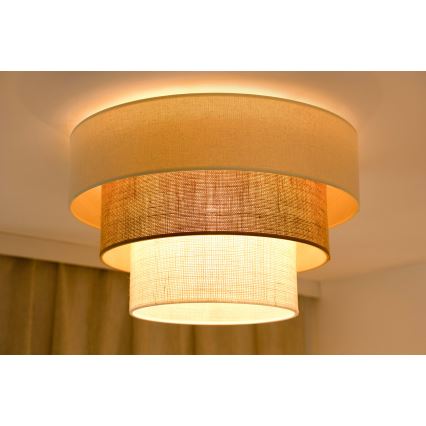 Brilagi-Плафон DENVER LUNETA 1xE27/15W/230V Ø 45 бежов/кафяв/кремав