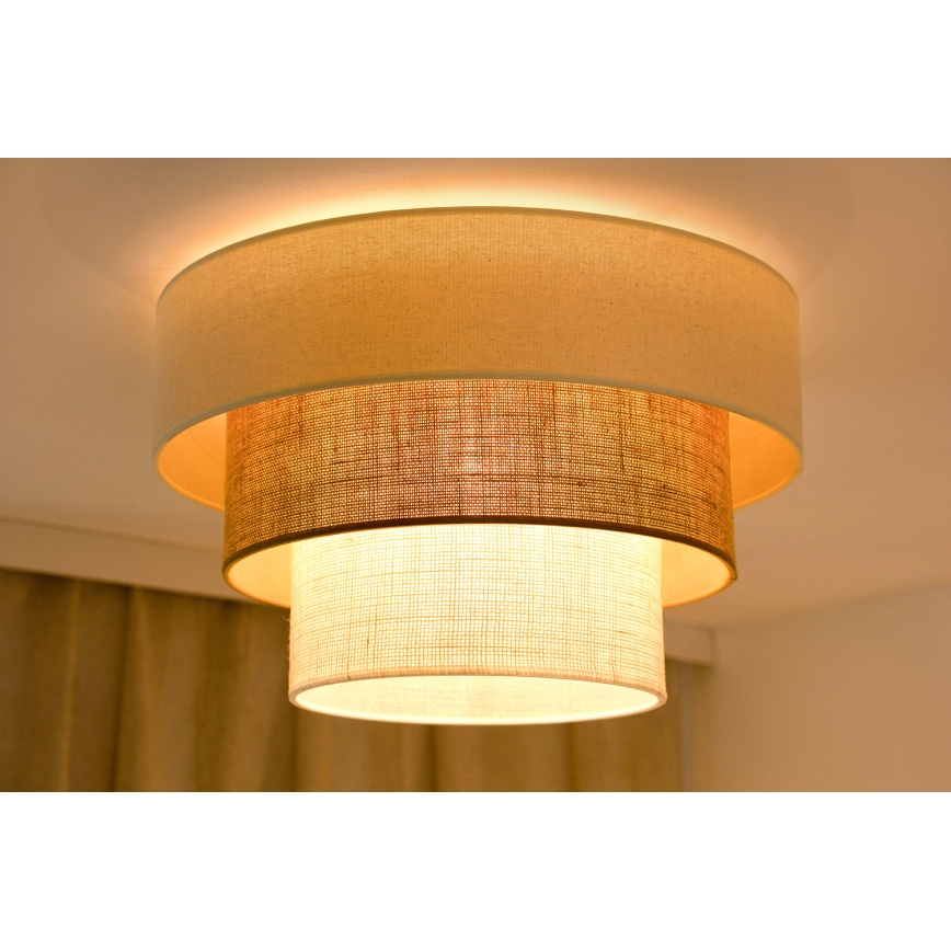 Brilagi-Плафон DENVER LUNETA 1xE27/15W/230V Ø 45 бежов/кафяв/кремав