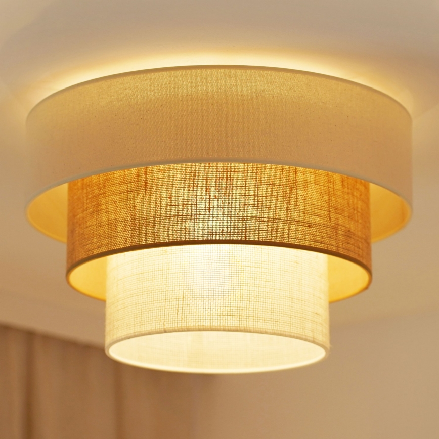 Brilagi - Плафон DENVER LUNETA 1xE27/15W/230V Ø 45 см бежово/кафяво/кремаво