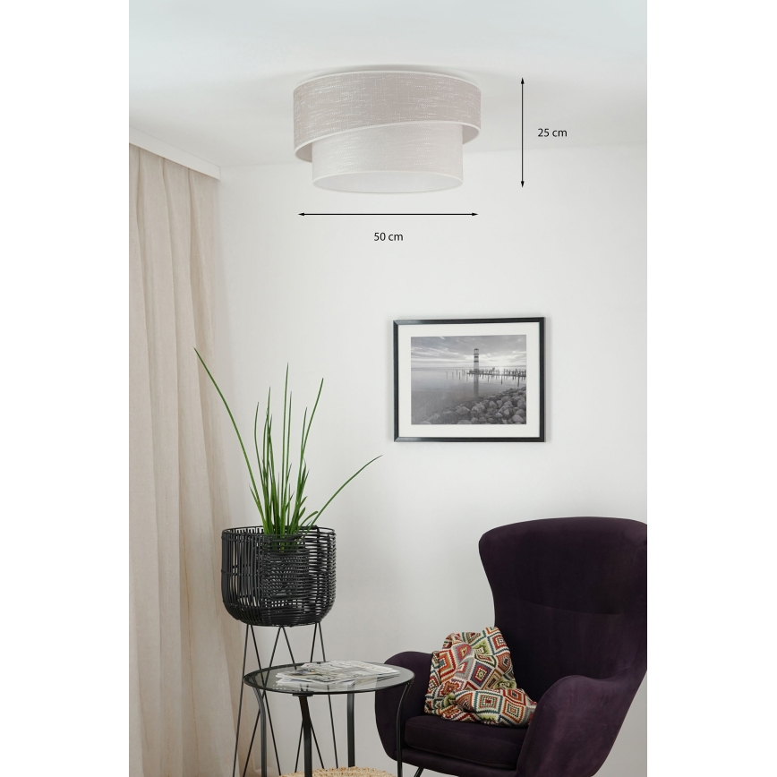 Brilagi - Плафон DOVER SHINE 1xE27/15W/230V Ø 50 см сив/кремав