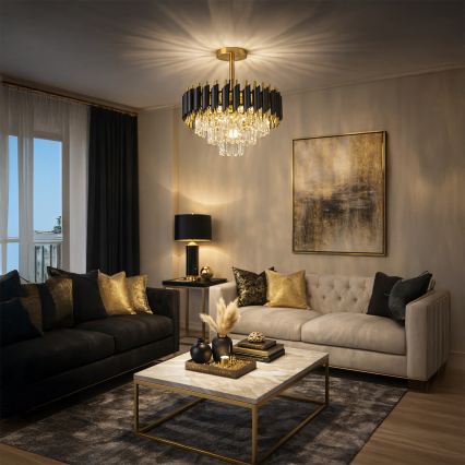 Brilagi - Плафон ECLIPSE 5xE14/10W/230V Ø 38 см черно/златисто