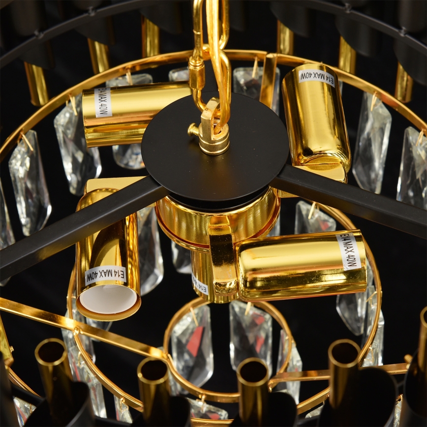 Brilagi - Плафон ECLIPSE 5xE14/10W/230V Ø 38 см черно/златисто