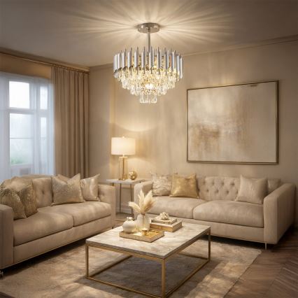 Brilagi - Плафон ECLIPSE 5xE14/10W/230V Ø 38 см, сребрист