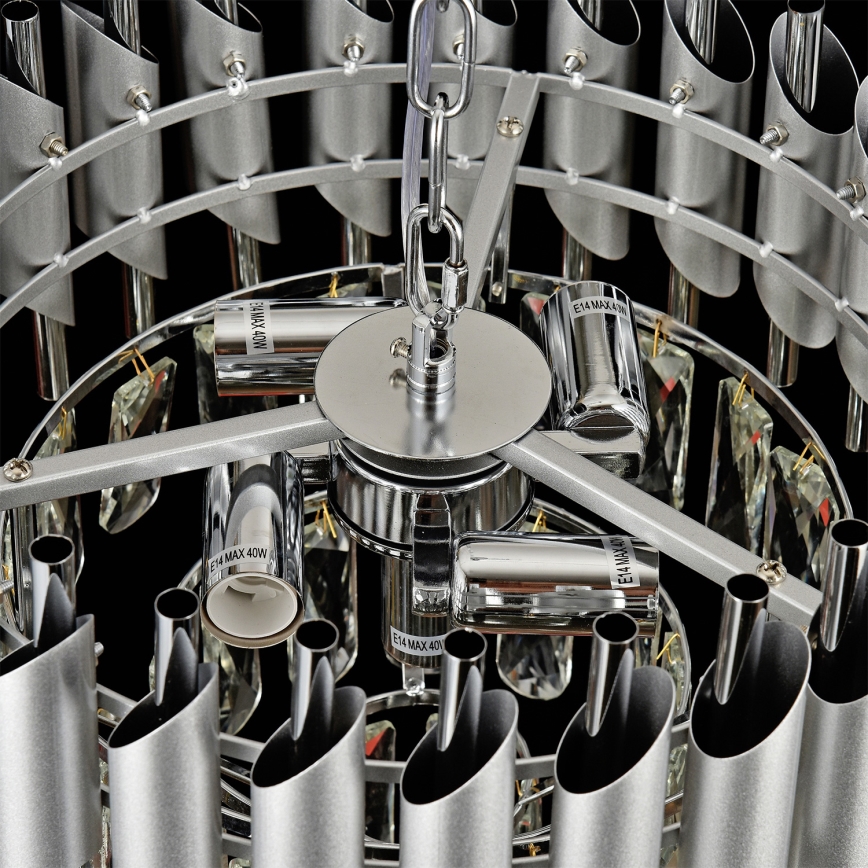 Brilagi - Плафон ECLIPSE 5xE14/10W/230V Ø 38 см, сребрист