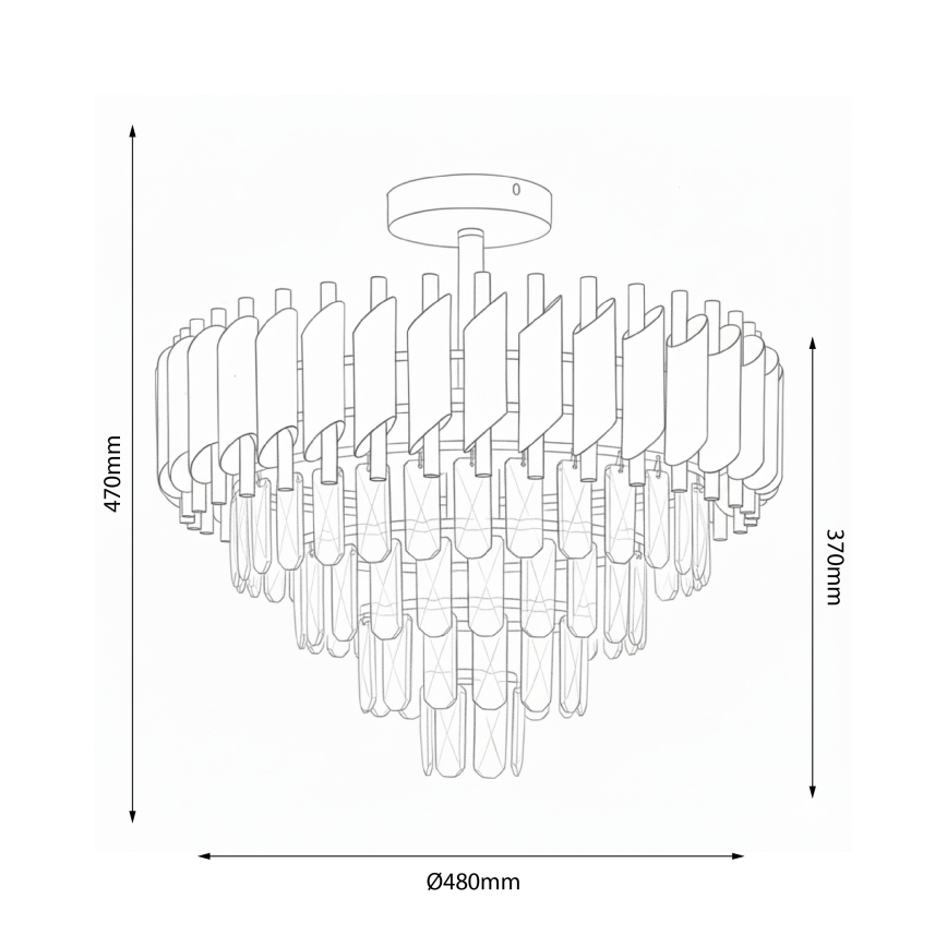 Brilagi - Плафон ECLIPSE 7xE14/10W/230V диаметър 48 см сребрист