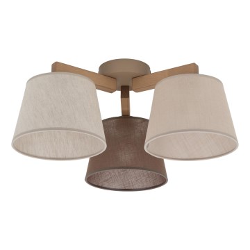 Brilagi - Плафон LATTE SABIA 3xE27/15W/230V борова дървесина/микс