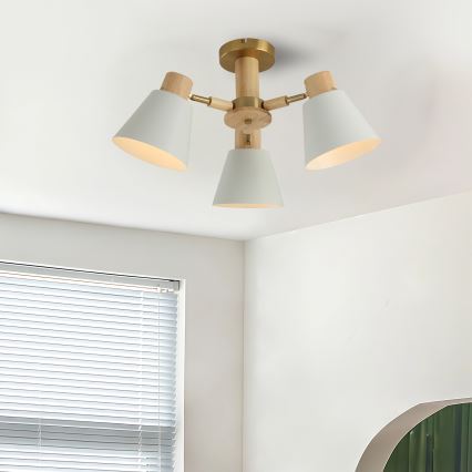 Brilagi - Плафон LUND WOOD 3xE27/40W/230V Ø 50 см от каучуково дърво