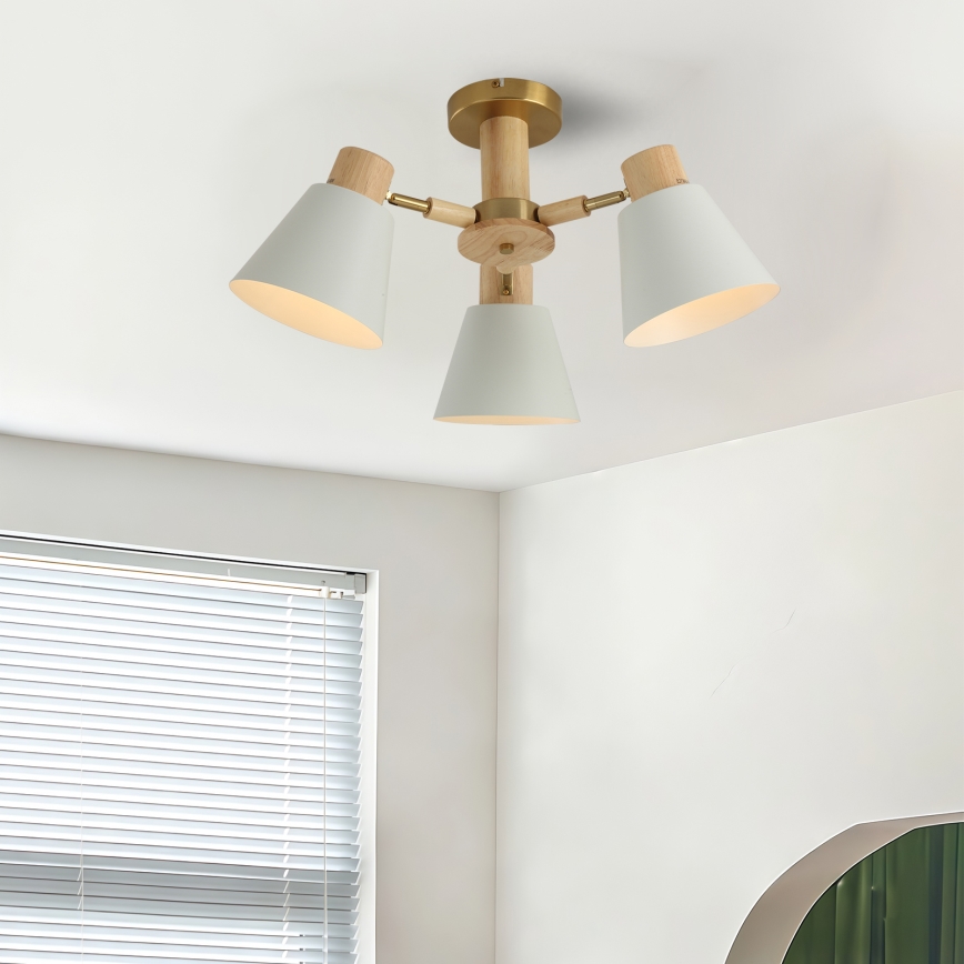 Brilagi - Плафон LUND WOOD 3xE27/40W/230V Ø 50 см от каучуково дърво