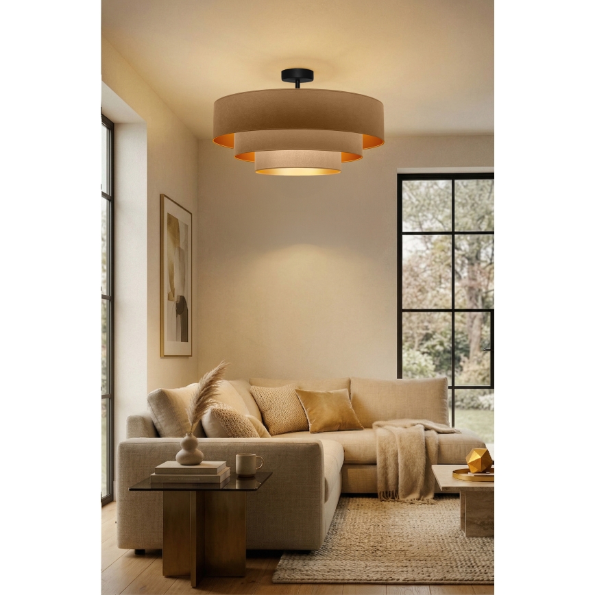 Brilagi - Плафон LUNETA 3xE27/60W/230V Ø 80 cm бежова/златна