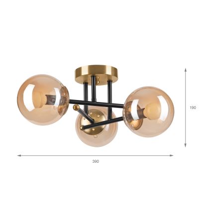 Brilagi - Плафон MALIVA 3xE14/15W/230V златен