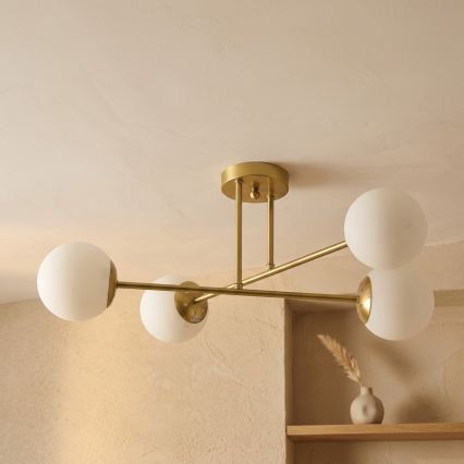 Brilagi - Плафон MALIVA 4xE14/15W/230V злато/бяло