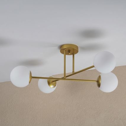 Brilagi - Плафон MALIVA 4xE14/15W/230V злато/бяло