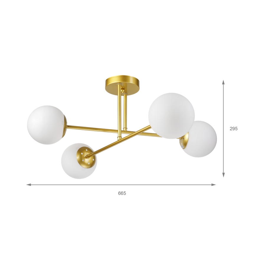 Brilagi - Плафон MALIVA 4xE14/15W/230V злато/бяло