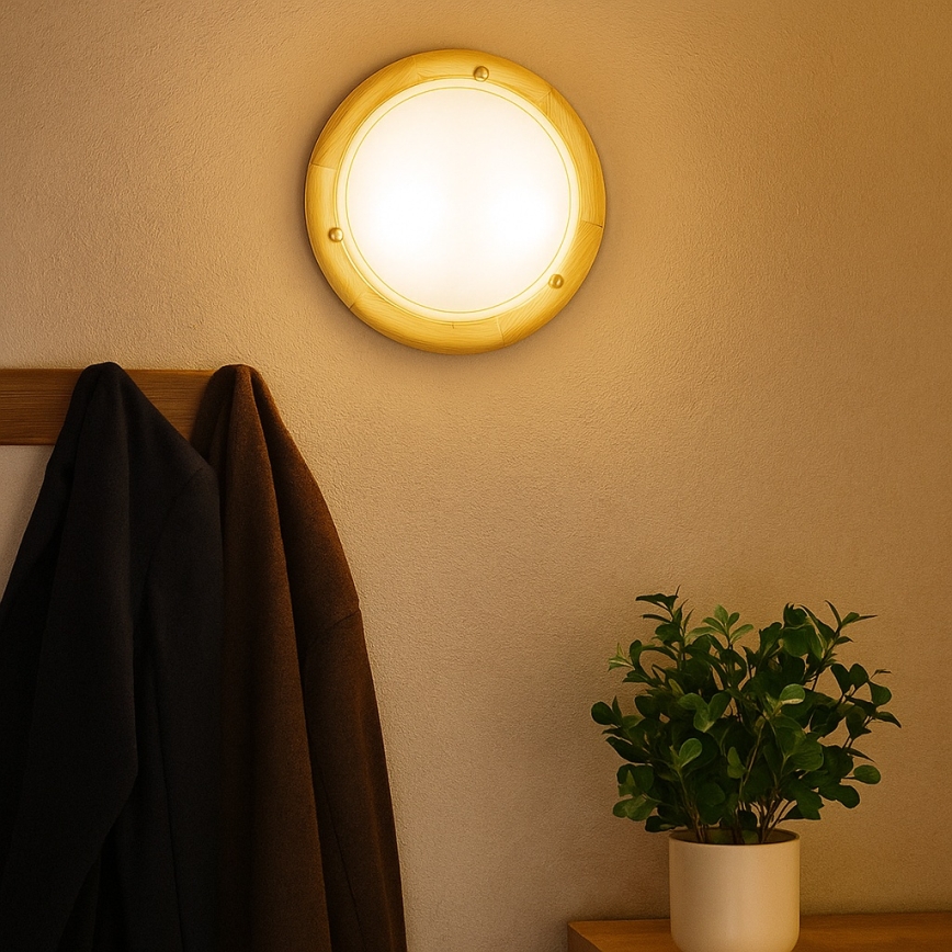 Brilagi - Плафон ORBIS 1xE27/60W/230V, Ø 30 см, борова дървесина