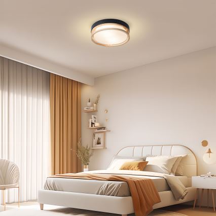 Brilagi - Плафон ORINO, 2xE27/40W/230V, Ø 27 см, черен/дъб