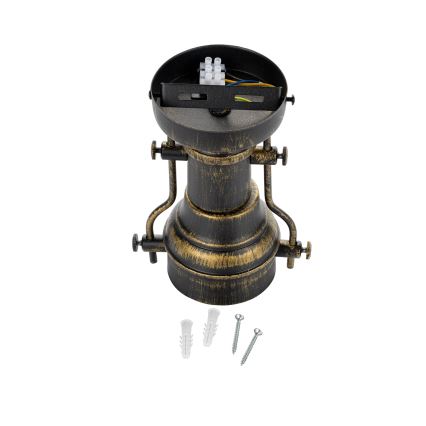Brilagi - Плафон PYRONIC 1xE27/40W/230V диаметър 32 см бронзов/патина