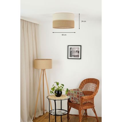 Brilagi - Плафон ROYAL YUTE 1xE27/15W/230V Ø 40 см бежов/кремав