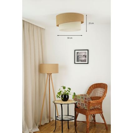 Brilagi - Плафон SHINE 1xE27/15W/230V Ø 50 см бежов/кремав