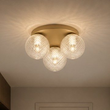 Brilagi - Плафон STELLA 3xE27/60W/230V диам. 35 см бежово/златно