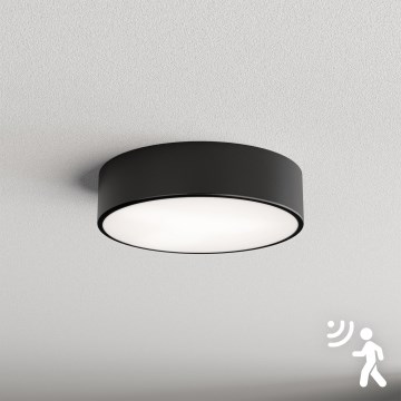 Brilagi - Плафон със сензор CLARE 2xE27/24W/230V Ø 30 см черен