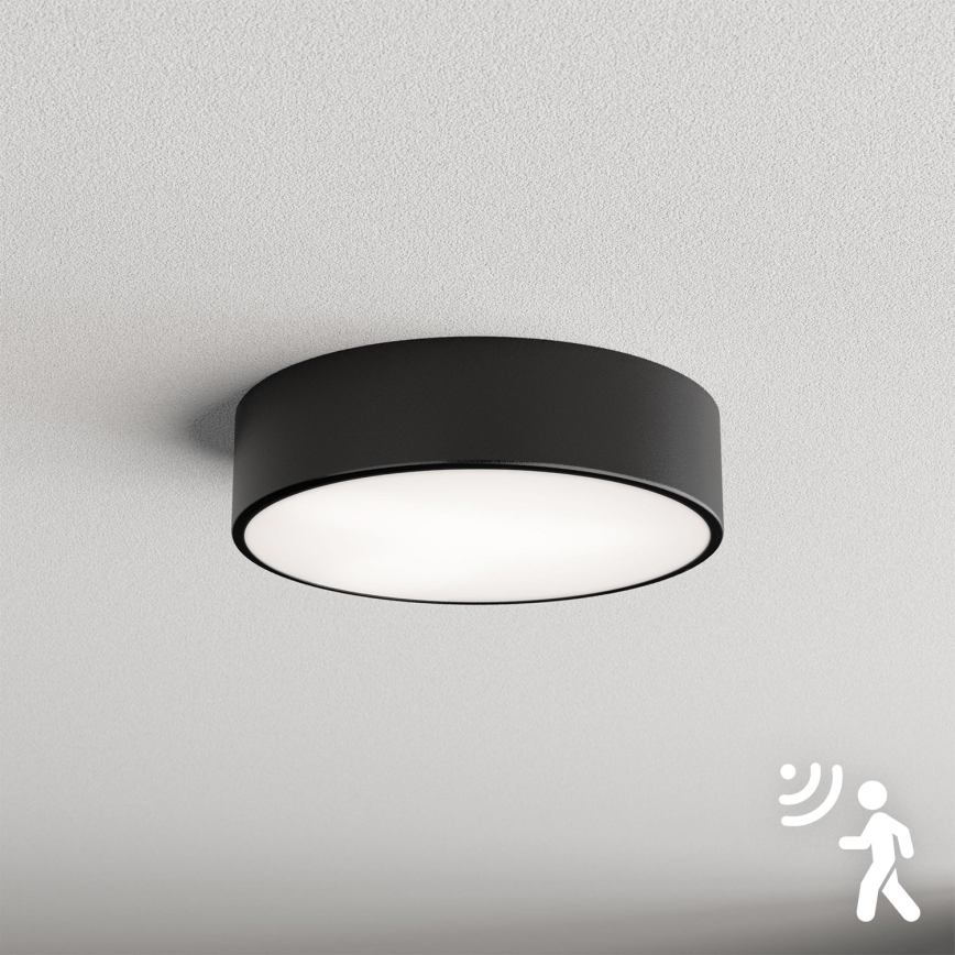 Brilagi - Плафон със сензор CLARE 2xE27/24W/230V Ø 30 см черен