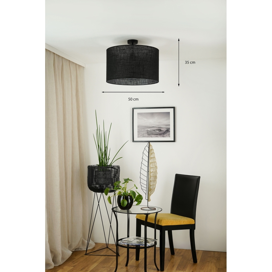 Brilagi - Плафониера TUBES ROLLER 1xE27/15W/230V Ø 50 см, черна