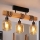Brilagi - Плафон WOOD GLASS 3xE27/60W/230V бор/черен/опушено кафяво
