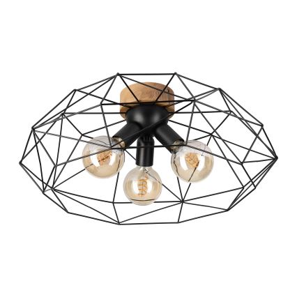 Brilagi - Плафон WOODY BASKET 3xE27/60W/230V Ø 60 см дъб