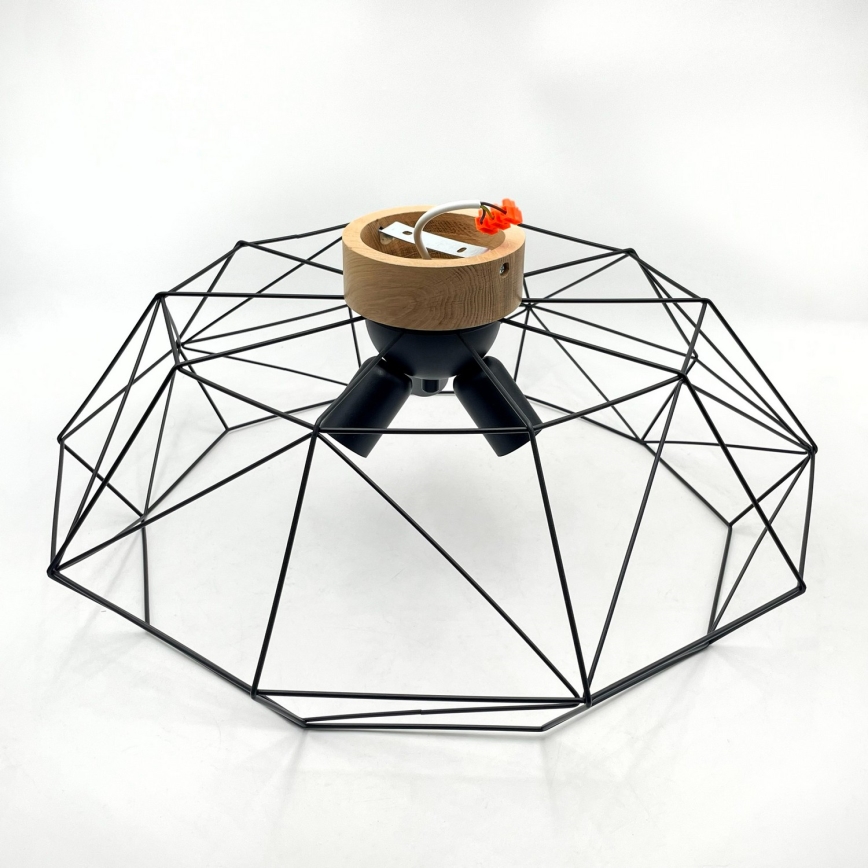 Brilagi - Плафон WOODY BASKET 3xE27/60W/230V Ø 60 см дъб