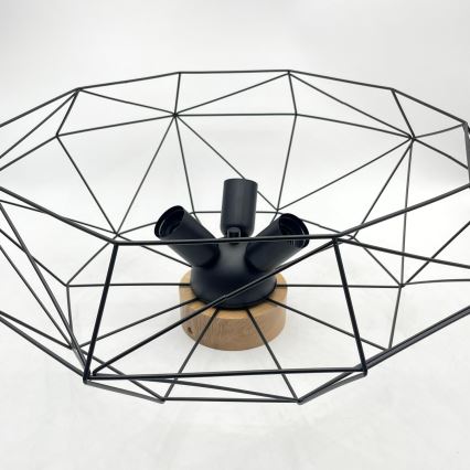 Brilagi - Плафон WOODY BASKET 3xE27/60W/230V Ø 60 см дъб