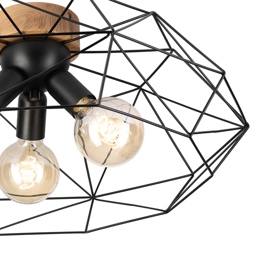 Brilagi - Плафон WOODY BASKET 3xE27/60W/230V Ø 60 см дъб