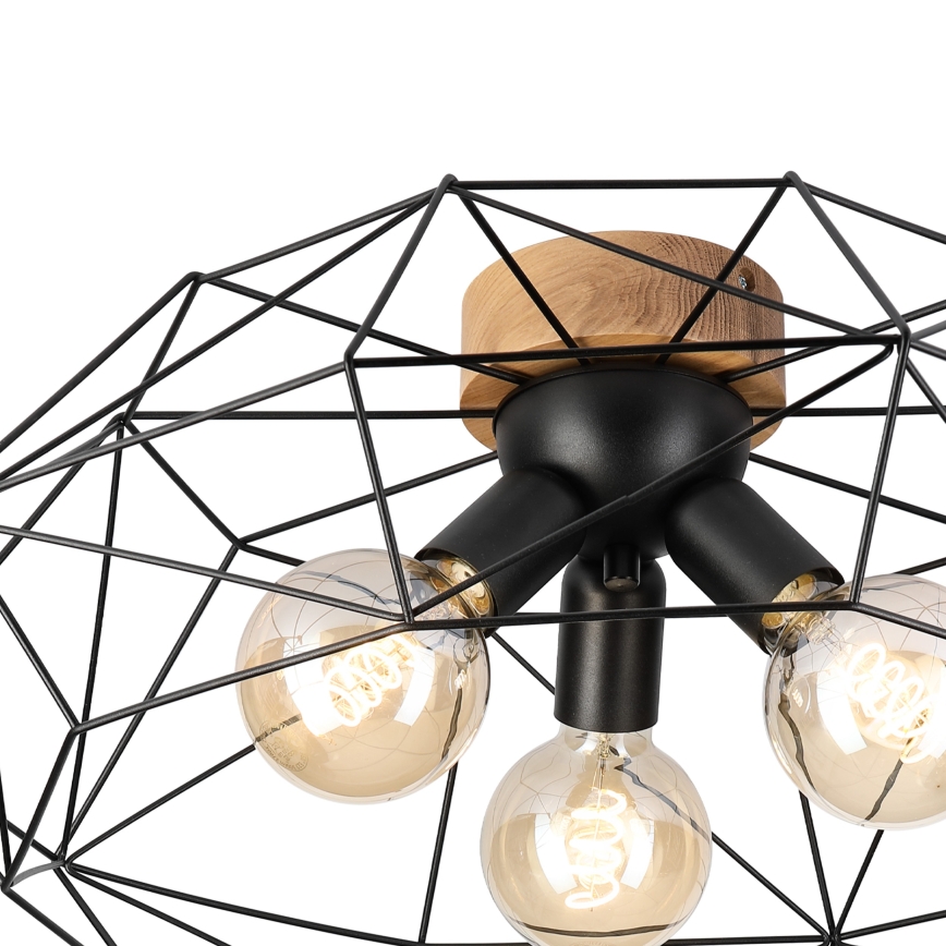 Brilagi - Плафон WOODY BASKET 3xE27/60W/230V Ø 60 см дъб