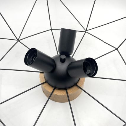 Brilagi - Плафон WOODY BASKET 3xE27/60W/230V Ø 60 см дъб