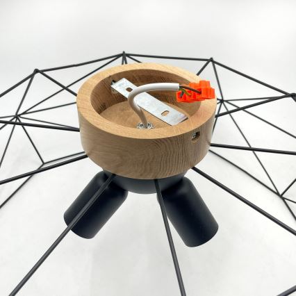 Brilagi - Плафон WOODY BASKET 3xE27/60W/230V Ø 60 см дъб