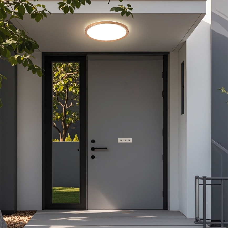 Brilagi - LED таванно осветително тяло за баня ултра тънко LED/24W/230V Ø 42 см розово злато IP54